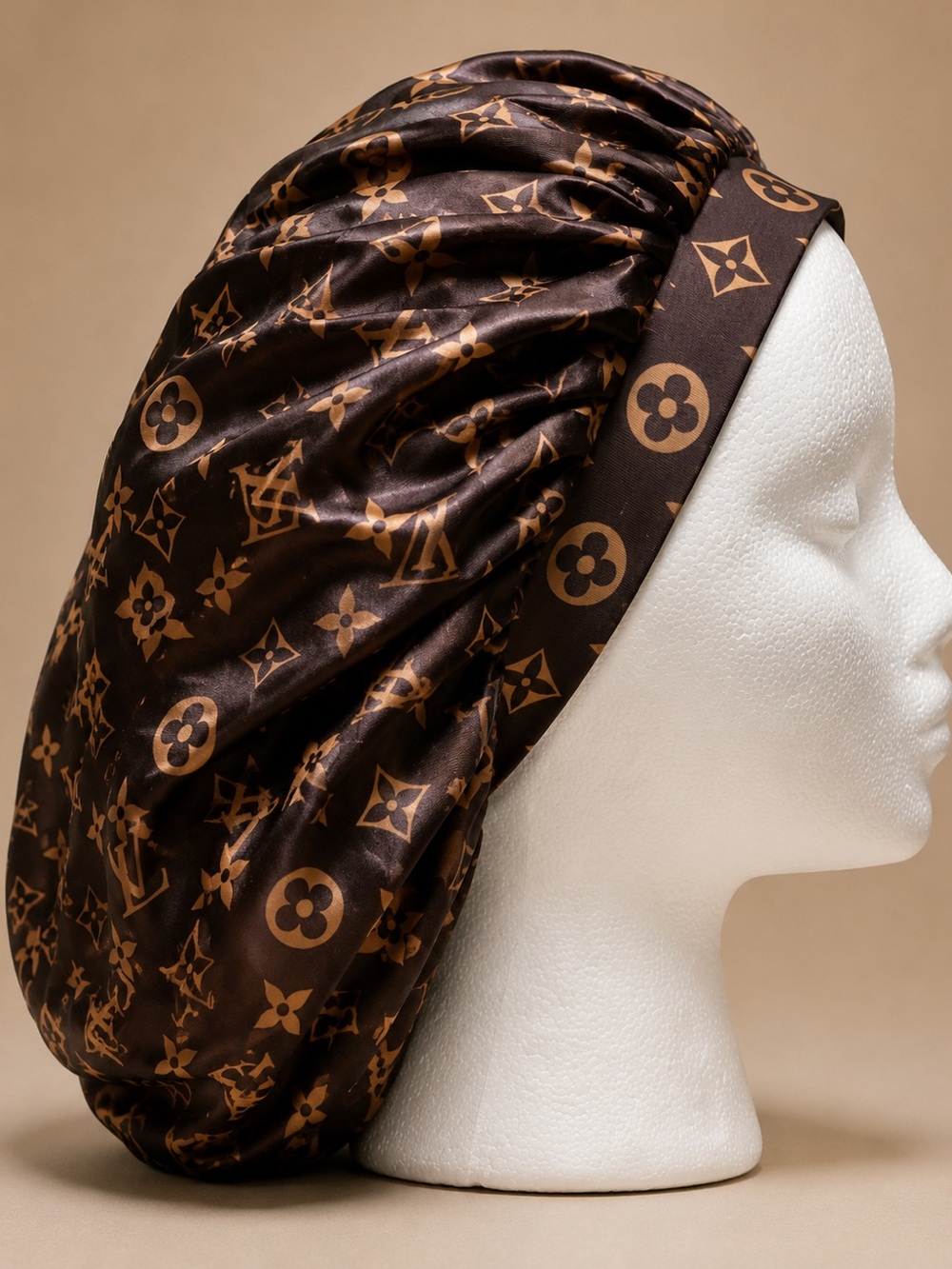 Brown LV Hair Bonnet